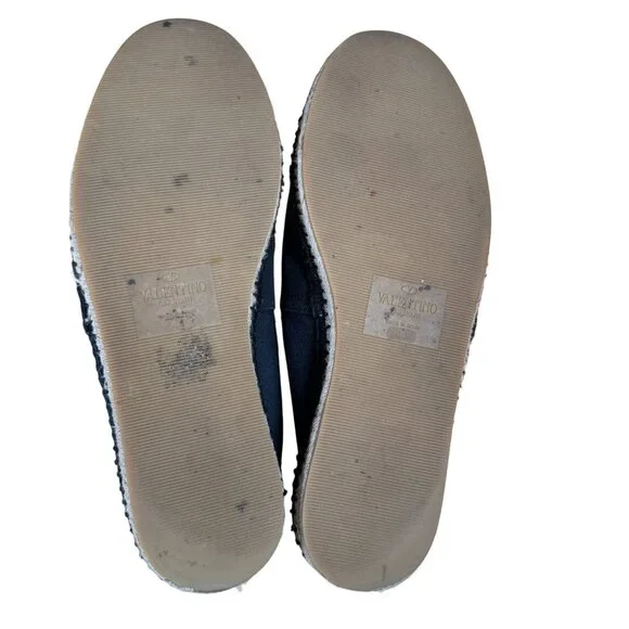 Valentino Garavani Black Canvas VLTN Logo Espadrilles Men's EU Size 44